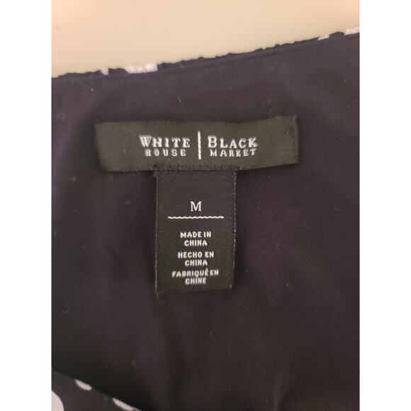 White House Black Market WHBM ruffle front sleeveless polka dot blouse - medium - Picture 3 of 4